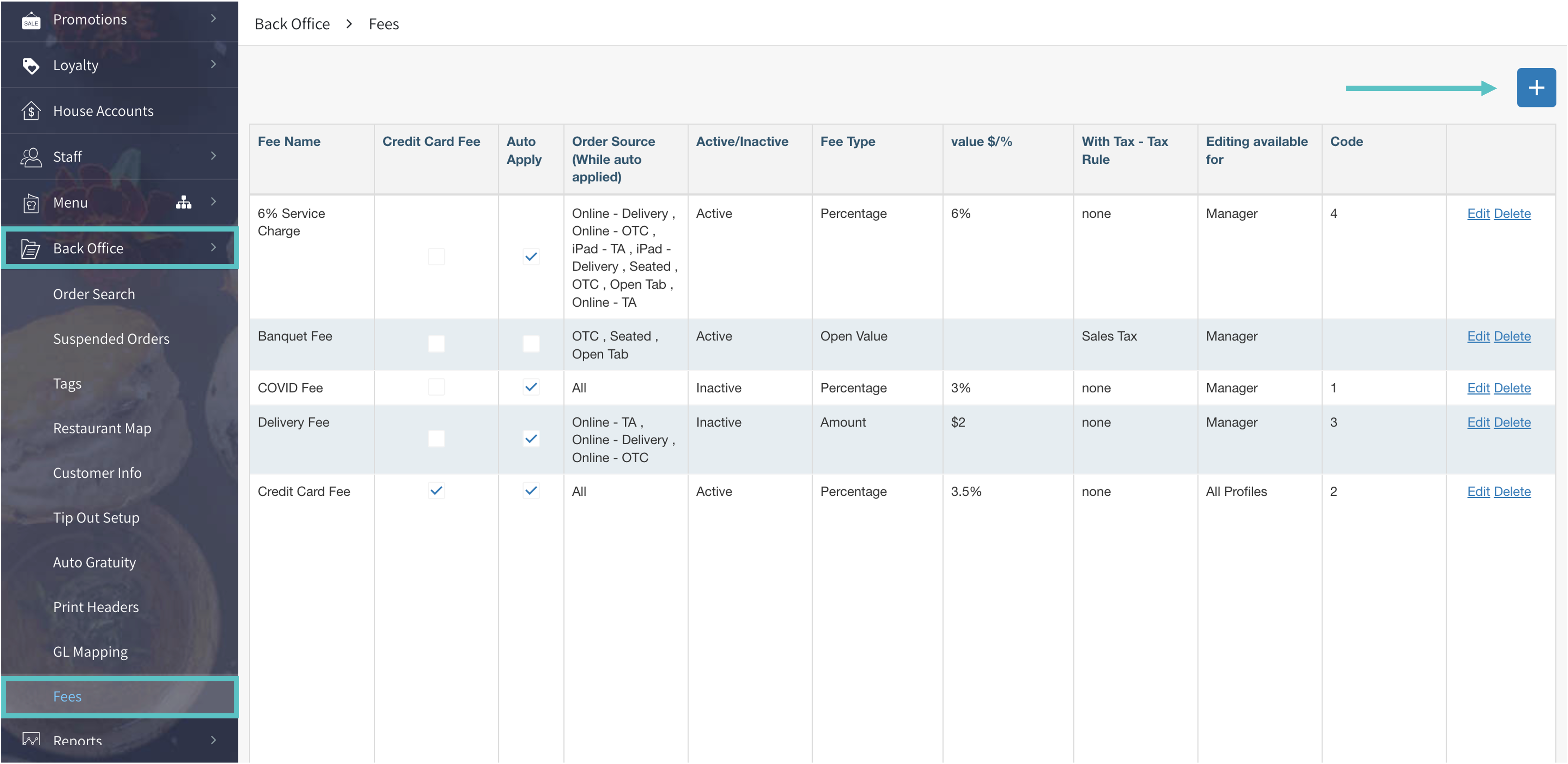 How to set up fees in Tabit Office – Tabit Help Center