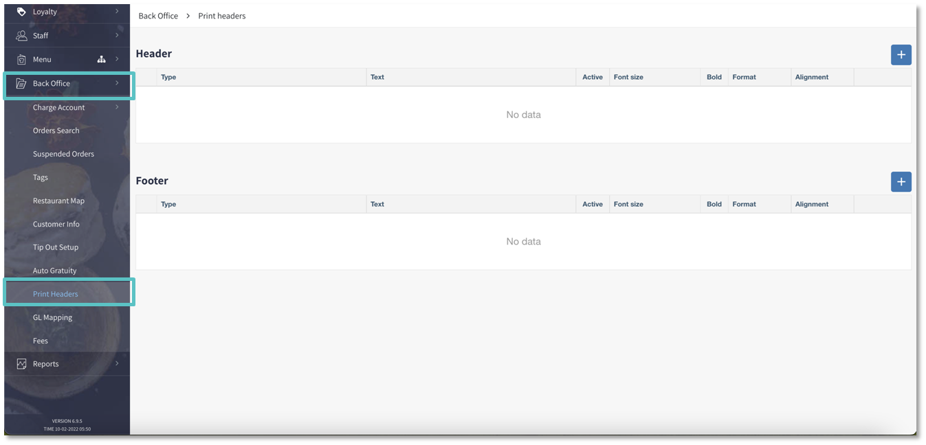 How to Update Print Headers and Footers Tabit Help Center